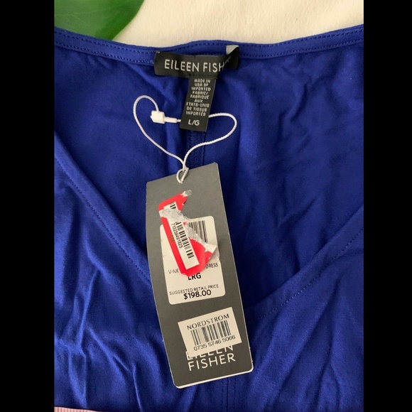 NWT Eileen Fisher V-Neck Jersey Fit &‎ Flare Dress - Picture 7 of 8